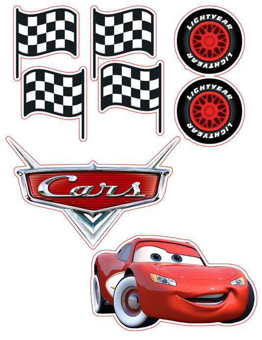 Cars Cake Topper – Printable Party Decoration