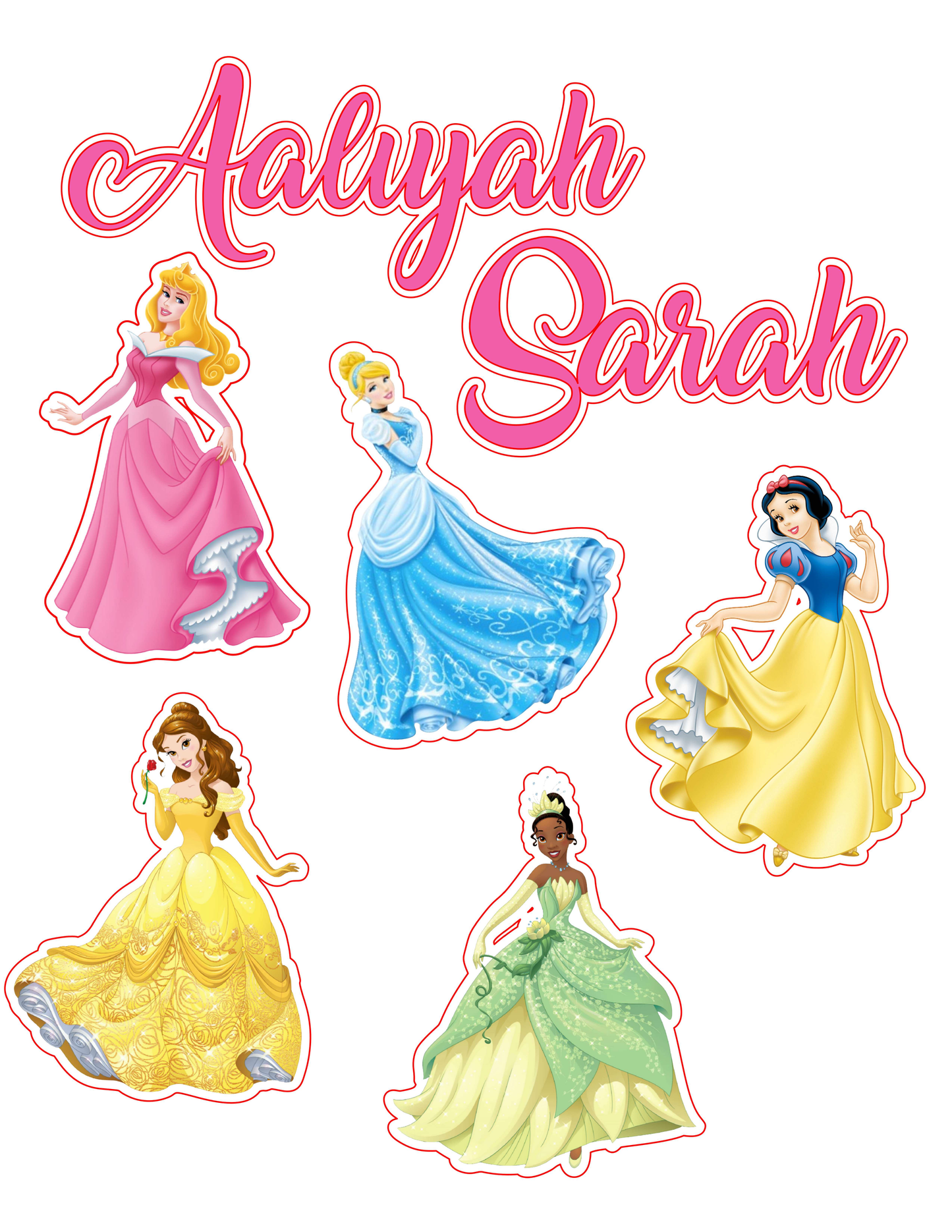 Disney Princesses Cake Topper – Printable Party Decoration