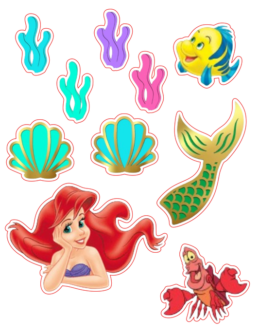 Little Mermaid Cake Topper – Printable Party Decoratio