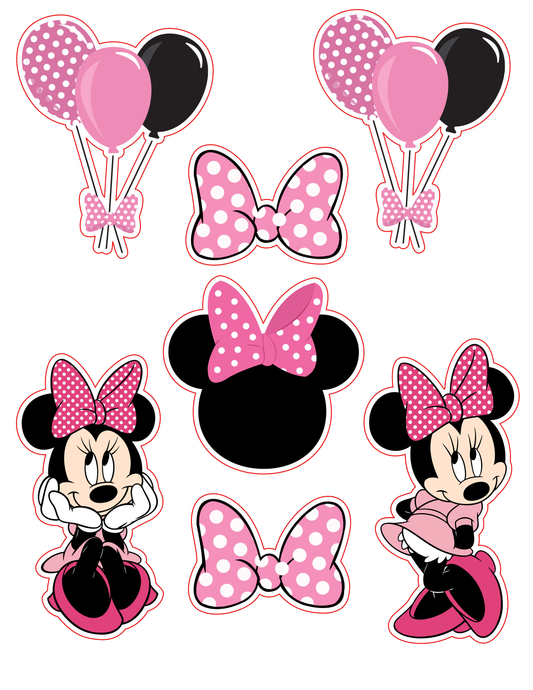 Minnie Mouse Cake Topper – Printable Party Decoration