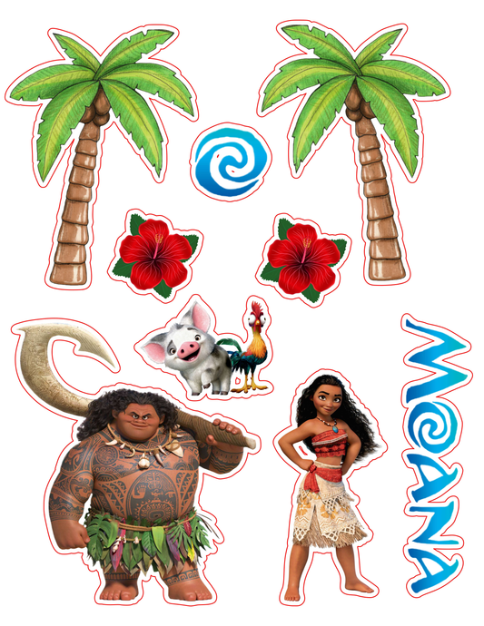 Moana Cake Topper – Printable Party Decoration