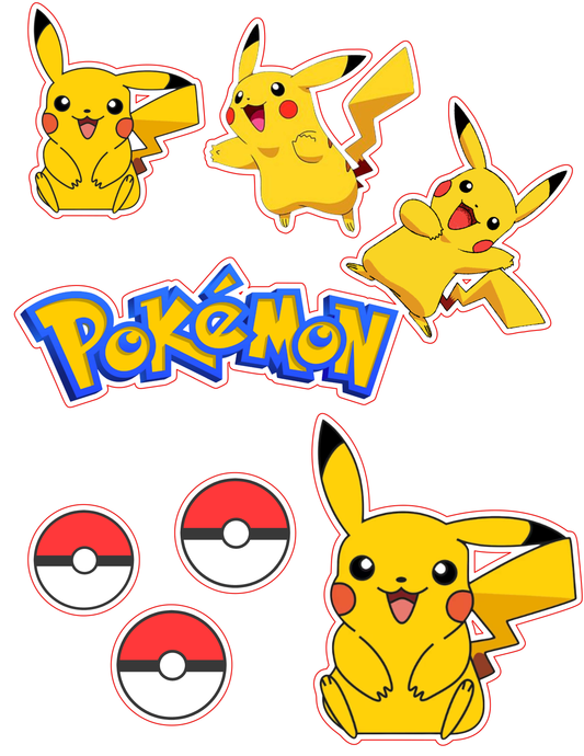 Pokémon Cake Topper – Printable Party Decoration