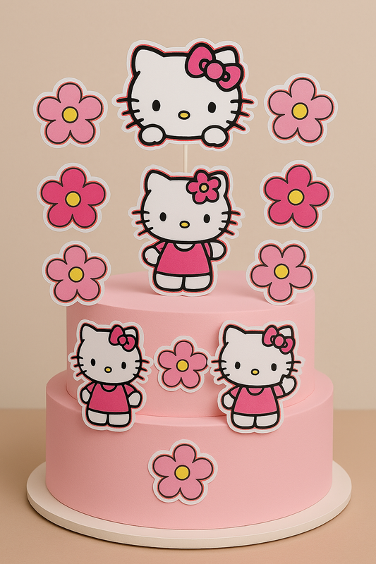 Hello Kitty Cake Topper – Printable Party Decoration