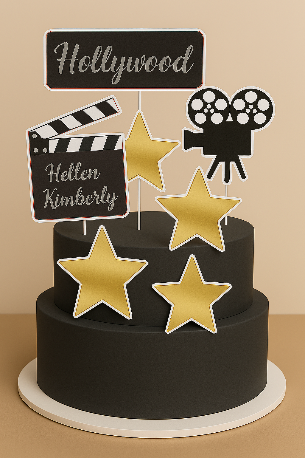 Hollywood Cake Topper – Printable Party Decoration