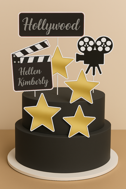 Hollywood Cake Topper – Printable Party Decoration