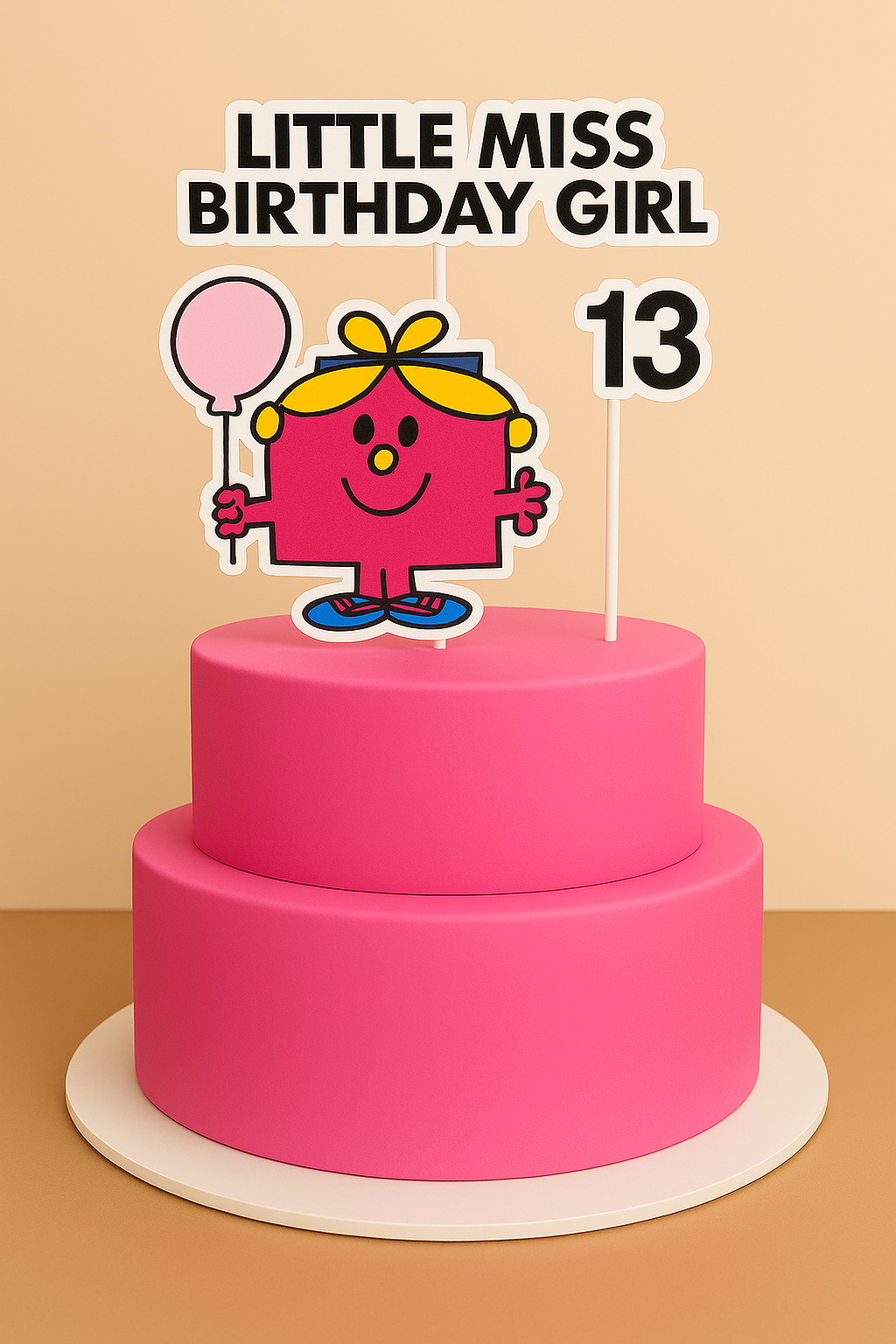 Little Miss Birthday Girl Cake Topper – Printable Party Decoration