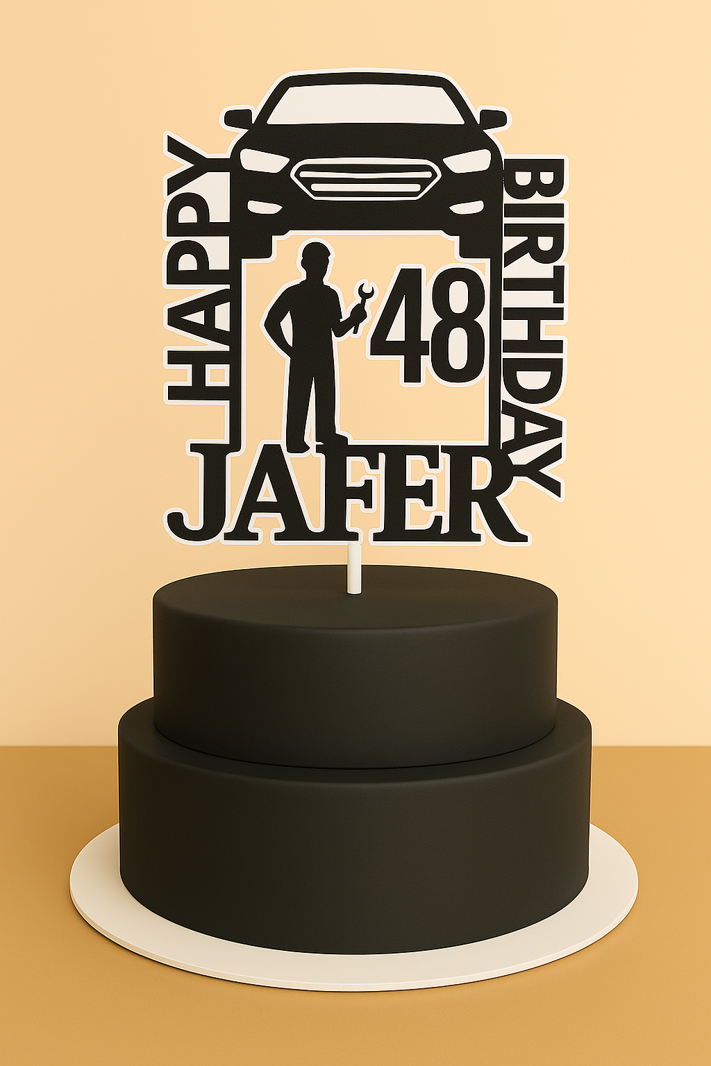 Mechanic Cake Topper – Printable Party Decoration