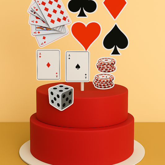 Poker Cake Topper – Printable Party Decoration