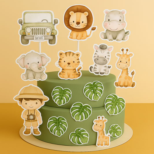 Zoo Safari Cake Topper – Printable Party Decoration