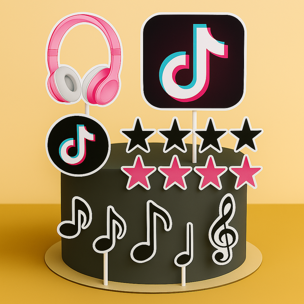 TikTok Cake Topper – Printable Party Decoration