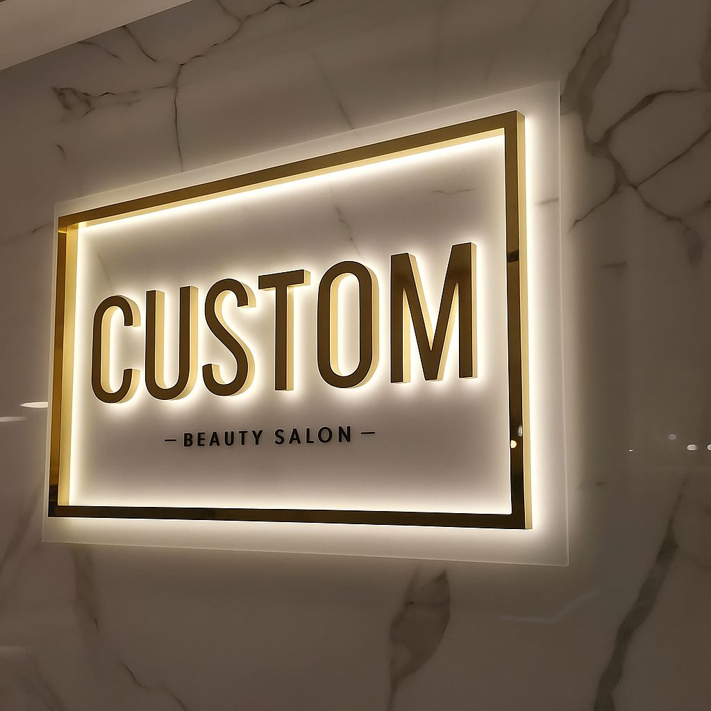 Modern Luxury LED Custom Backlit Sign – CONNECT SIGNS