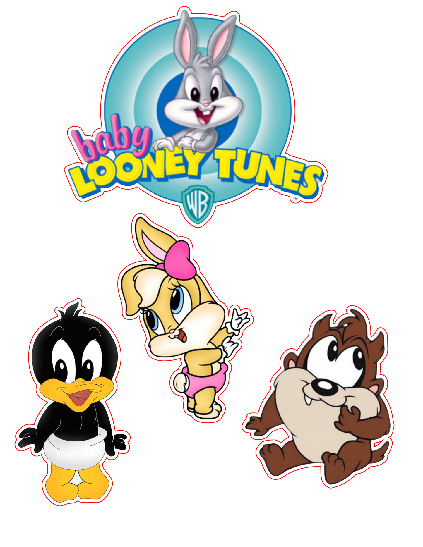 Baby Looney Tunes Cake Topper – Printable Party Decoration