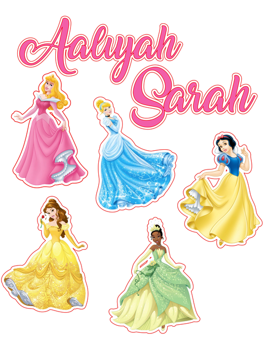Disney Princesses Cake Topper – Printable Party Decoration