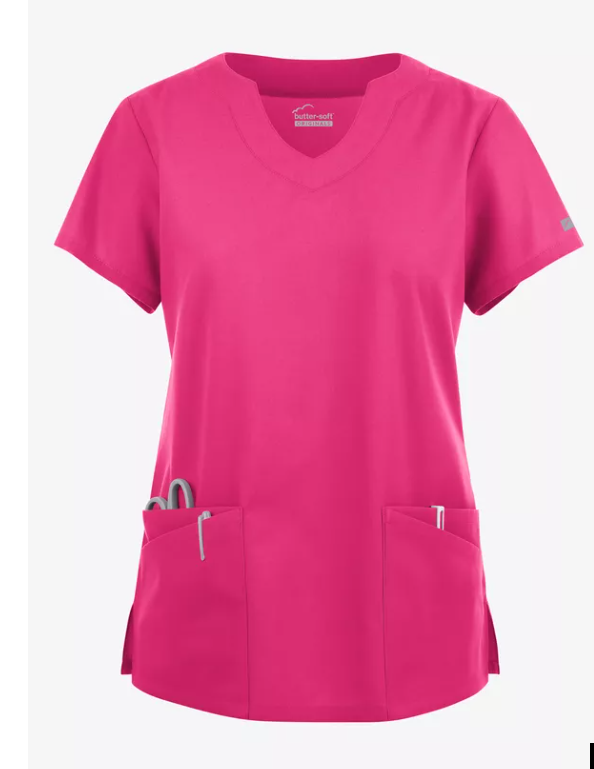 Butter-Soft Originals Women's 6-Pocket Scallop Neck Scrub Top
