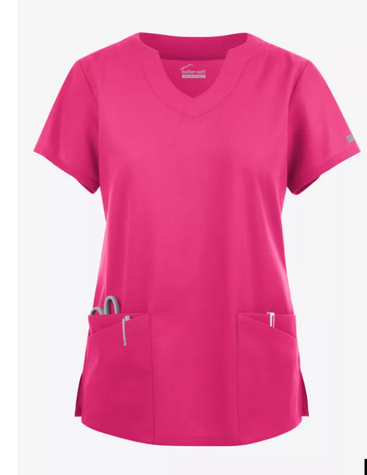Butter-Soft Originals Women's 6-Pocket Scallop Neck Scrub Top