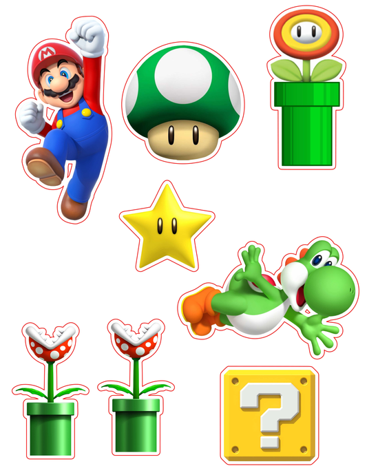 Super Mario Cake Topper – Printable Party Decoration