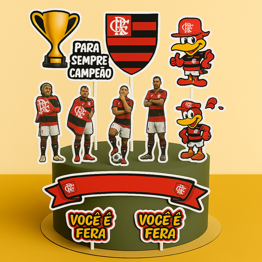 Flamengo Cake Topper – Printable Party Decoration